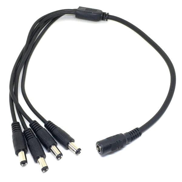 直流電源分岐ケーブル 4分岐コード (テープライト 4本 接続用, コネクタ 5.5×2.1mm 5...