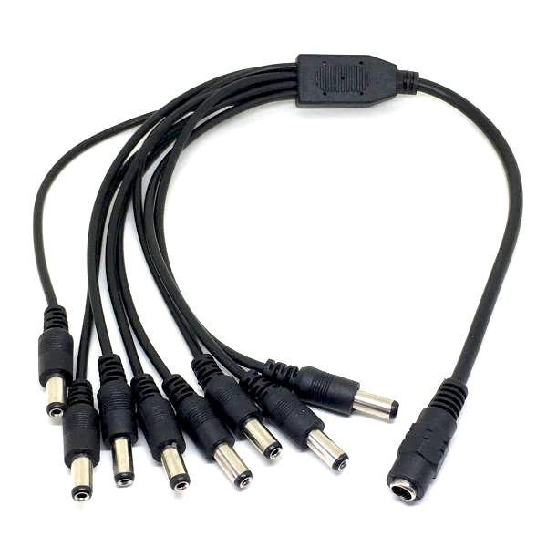 直流電源分岐ケーブル 8分岐コード (テープライト 8本 接続用, コネクタ 5.5×2.1mm 5...