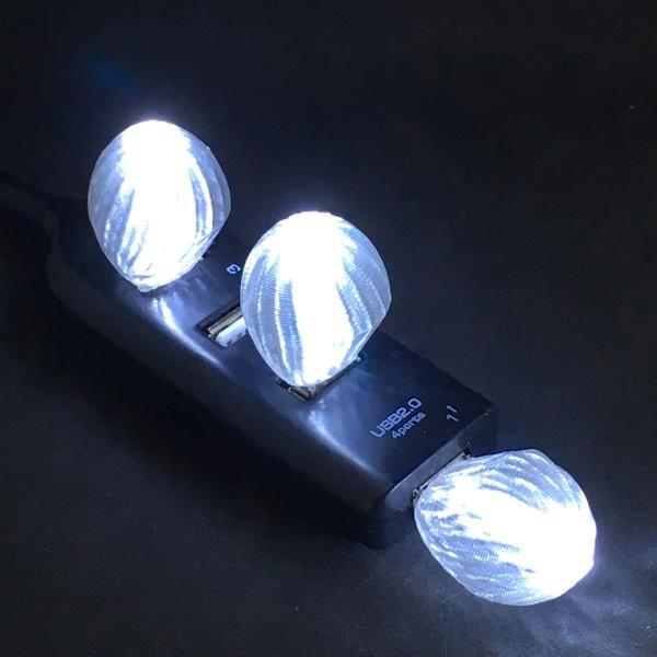 3Dデザインランプ おしゃれな 3D 印刷シェードつき USB ミニライト 白色 (照明器具，デザイ...