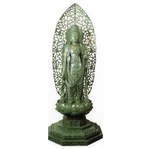 （木彫風）4尺聖観音（透船光背）