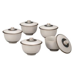 九谷焼 日本の伝統工芸品【九谷焼】 蓋付汲出揃 銀彩紫 (K9-835) (K8