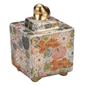 九谷焼 福島武山 香炉 赤絵牡丹獅子文 : 九谷焼 STYLeNCE スタイレンス