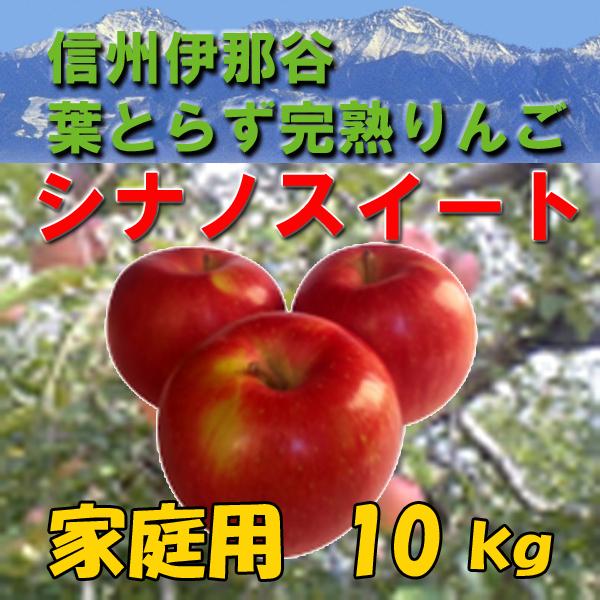 信州伊那谷の《葉とらず完熟りんご》シナノスイート 家庭用 10Kg（28〜44個）