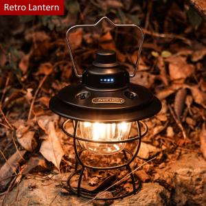 レトロキャンプランタン アウトドアLEDランプ 防水・大容量バッテリー付き ランタンLED レトロ 充電式 3600mAh Type-C キャンプ アウトドア