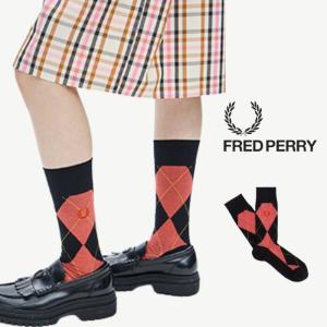 《返品・交換 不可》【SALE】フレッドペリー FRED PERRY 靴下 ソックス メンズ レディース Small Scale Argyle Socks C5134 PINK BLACK｜datchdelito