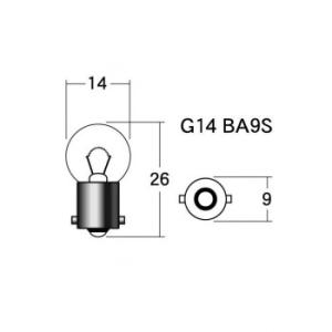 M＆Hマツシマ 白熱電球(2個入) 12v10w G14 BA9S オレンジ A7514 OR