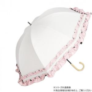 KIZAWA ラタン深張 ダブルフリルショート日傘 オフ×ピンク M50SQ-081API-off-...