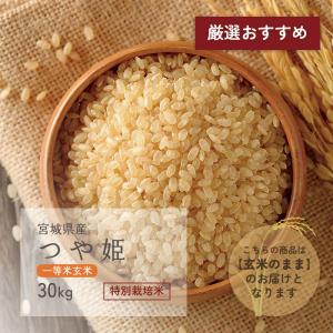 つや姫 一等米玄米 30kg 宮城県産 特別栽培米 令和4年産