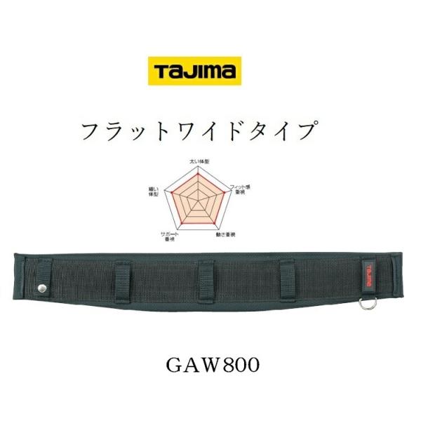 タジマ TAJIMA 腰当て 胴当て GAW800 フラットワイドタイプ サポーターベルト Lサイズ...
