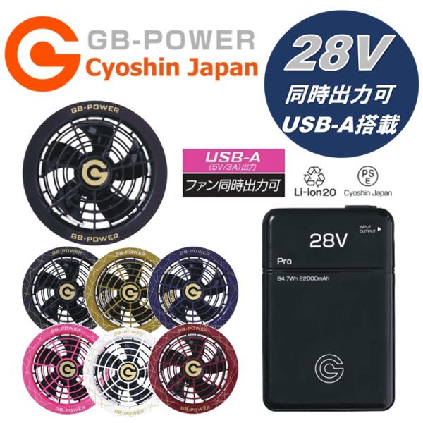 【GB428+GF1】【2025年28V】熱中症対策 長信ジャパン バッテリーファンセット GB-P...
