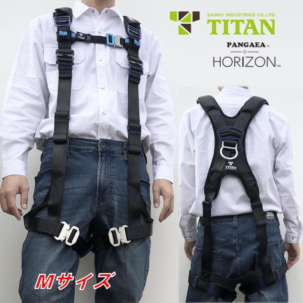 新規格 フルハーネス タイタン サンコー PAHN-10A-BL X型フルハーネス ブラック Mサイ...
