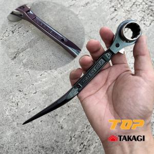 【限定色】トップ工業×高儀 TOP コンパクトショートラチェット マジョーラ風 カメレオンカラー 短ガチャ鳶仕様 RM-1721CSN-BT-KMR 17mm×21mm TAKAGI｜だてもの