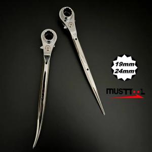 must tool マストツール ラチェットレンチ RW-1924 八角グリップ総磨きラチェットレンチ 19mm×24mm 極太グリップ 12860 12862 12867 12869 イチネン｜datemono