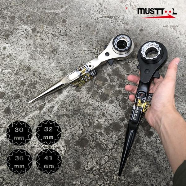 musttool イチネンミツトモ ラチェット シノ 4サイズ 30mm×32mm×36mm×41m...