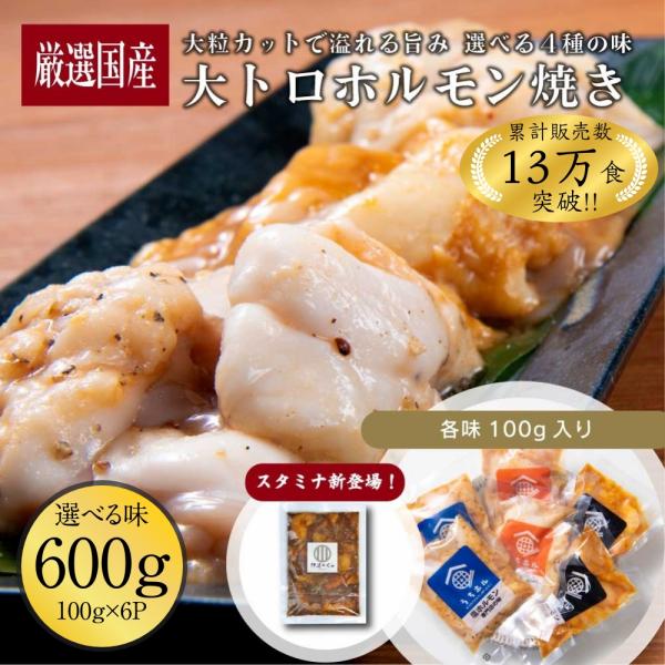 大トロホルモン焼き 国産牛 味付き600g(100gx6パック) 伊達のくら マルチョウ 小腸 焼肉...