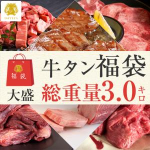 【総重量3.0キロ】仙台 名物 牛たん 福袋 大盛 5種 3.0kg 送料無料 牛タン BBQ 焼肉 DATEYA だてや ダテヤ｜dateya