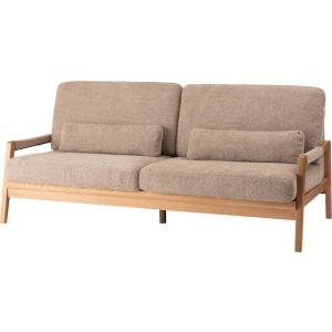 オークとブークレ生地とフェザーのシンプルモダンな3人掛ソファ 2シーター クッション付き form ...