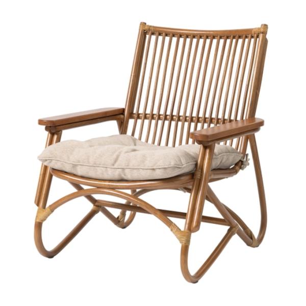 チークとラタンのパーソナルチェア 北欧モダン 北欧 ナチュラル アウトドアリビング チェア ダイニン...