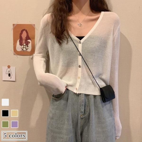 カーディガン 羽織る レディース 薄手 透明 長袖ガウン 薄手シャツ シースルー 春夏 ブラウス V...