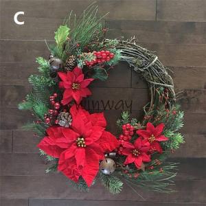 クリスマスリース クリスマス飾り 30CM オ...の詳細画像3