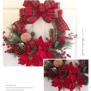 クリスマスリース クリスマス飾り 30CM オ...の詳細画像5
