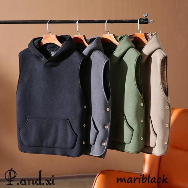 ベスト メンズ フリースベスト フード付き 裏ボアベスト  あたたか 防寒 トップス 秋服 秋物