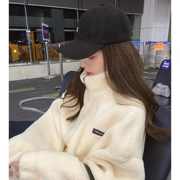 ボアブルゾンレディースボア韓国風秋冬アウターコートブルゾンアウターもこもこ防寒カジュアルゆったり暖か...