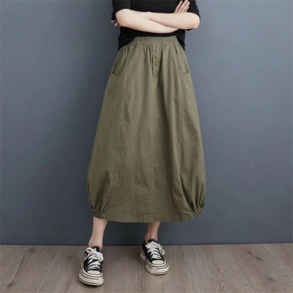 夏新・作スカート ロング レディース 黒 大きいサイズ フレアスカート フレア バルーンスカート ボ...