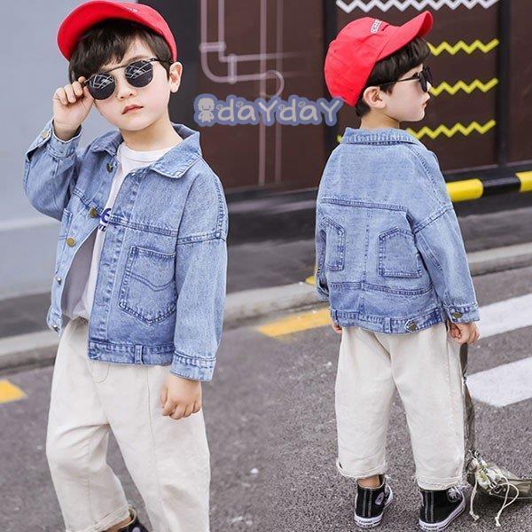 子供用ジャケット ユニセックス キッズ アウター 春秋 デニム服 イギリス風 お洒落  個性ボタン ...