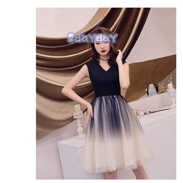 ドレス    レディース　結婚式　発表会二次会　ピアノェミニン  無袖　膝丈     ナイトドレス　...