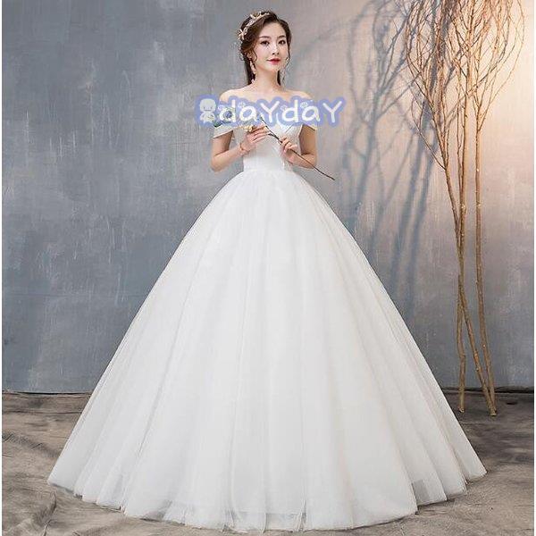　ウェディングドレス 結婚式 花嫁  プリンセスドレス  白ドレス  ロングドレス  披露宴  編み...
