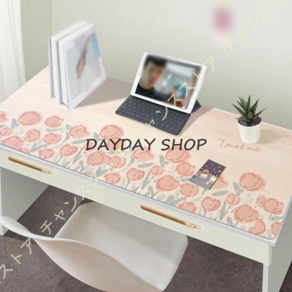 デスクマット 花柄 PUレザー デスクパッド 液体、熱、埃防止デスクマット 机カバー 飾りマット 特...