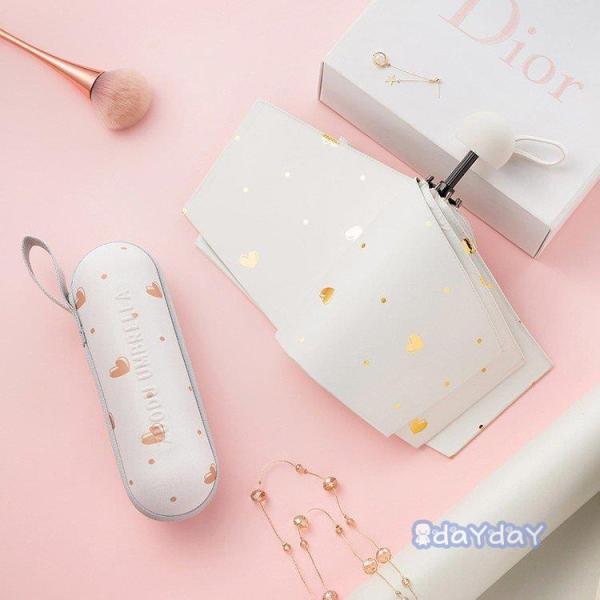 日傘 折りたたみ傘 レディース おしゃれ 軽量 晴雨兼用 折りたたみ傘 ハート柄 UVカット 日傘 ...