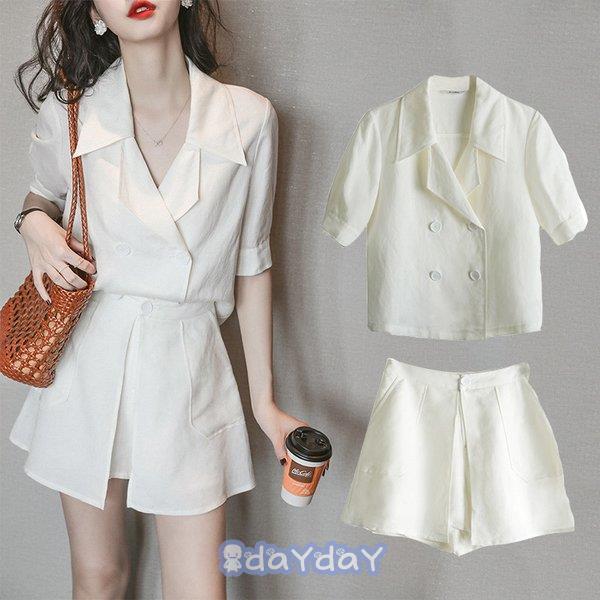 オフィス 事務服 制服 スーツ レディース 半ズボン おしゃれ2点セット仕事通勤大きいサイズジャケッ...