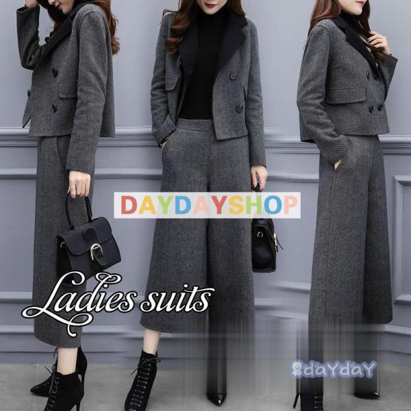 セットアップ レディース ワイドパンツ  ブレザー 秋 冬 卒業式 服 母 50代  50代 おしゃ...