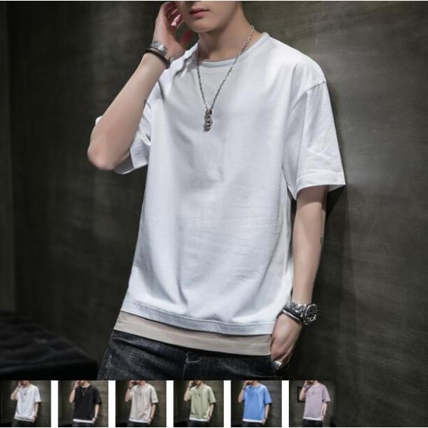 ビッグTシャツ 半袖 メンズ ビッグシルエット ロング丈 tシャツ ヘビーウェイト コットン ストリ...