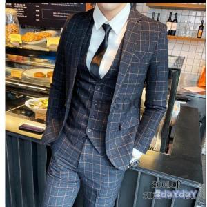 花柄 タキシードスーツ 2点セットスーツ メンズスーツ ストライプ 1つ