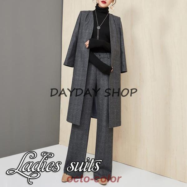 卒業式 スーツ 母 セットアップ レディース 春 ブレザー ワイドパンツ 服 ジャケット  秋 冬 ...