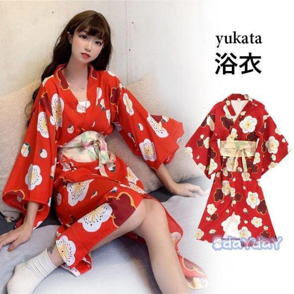 浴衣 レディース 浴衣セット ゆかた つくり帯 帯 浴衣2点セット ロング丈 大人 花柄 キュート ...
