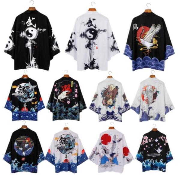 羽織 男性用 メンズ 浴衣風 甚平 着物 はおり アウター 刺繍 復古 和式 涼しい カジュアル 花...