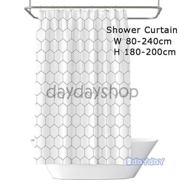 シャワーカーテン 厚手生地 フック付き 取付簡単 間仕切り目隠し ユニットバス 180x200cm ...