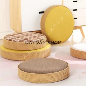 和風 座布団 座蒲団 クッション 丸型 円形 籐 ラタン 網代編み 夏