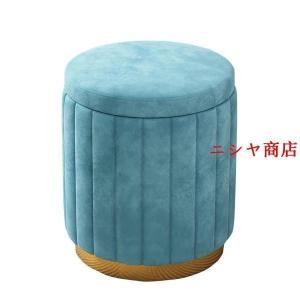 ドレッサーチェア 化粧椅子 収納付 おしゃれ かわいい 鏡台用 丸型 スツール 北欧 ベルベット 装飾 家具 家庭用 模様替え インテリア 演出