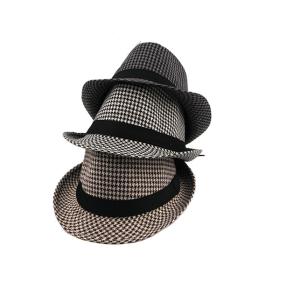 中折れハット 帽子 メンズ 大人 カジュアル 千鳥柄 おしゃれ 中折れ帽 イギリス風 贈り物 プレゼ...