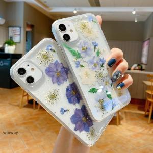 iPhone13 ケース アイフォン 12 ケース iPhone11pro ケース iPhoneXR ケース 花 フラワー ドライフラワー 押し花 クリアデザイン｜dayday-shopping