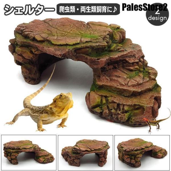 シェルター 浮島 爬虫類 両生類 亀 カメ トカゲ イモリ 隠れ家 水槽用レイアウト デコレーション...