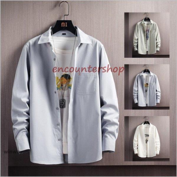 シャツ メンズ 長袖シャツ カジュアルシャツ 開襟 おしゃれ トップス 大きいサイズ shirt 秋...