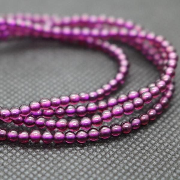 3ｍｍ　誕生石　女性石　柘榴石 パワーストーン 天然石 ロードライトガーネット 石榴石 4連　ブレス...