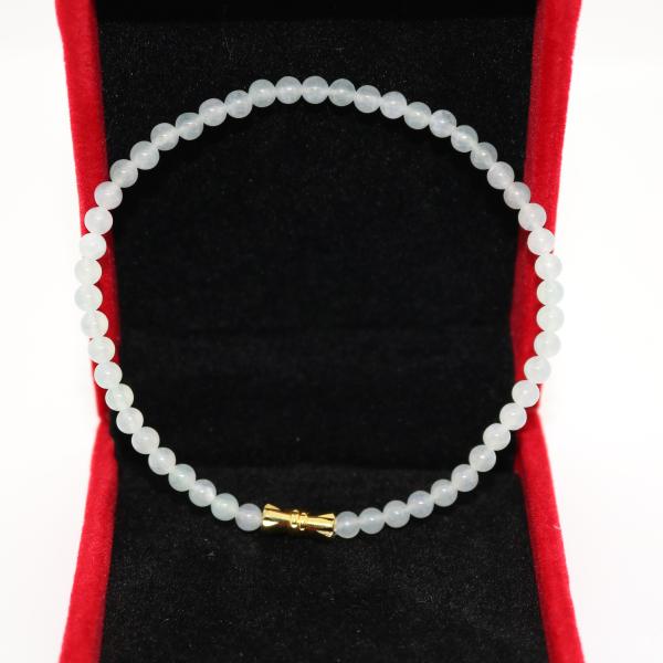 4ｍｍ　ブレスレット　ミャンマー天然A貨翡翠　ジェイダイト　ヒスイ　　天然石　 送料無料 21cm