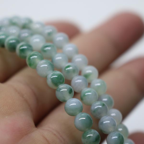 5ｍｍ　ロング　ブレスレット　ネックレス　両用　ミャンマー天然A貨翡翠　ジェイダイト　ヒスイ　　天然...